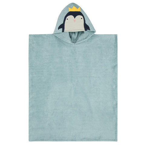 Poncho Handdoek | Pinguïn | Turkoois | % 100 Katoen | OEKO-TEX® Standaard