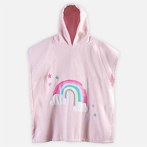 Poncho Towel | Rainbow | Pink | % 100 Cotton | OEKO-TEX® Standard