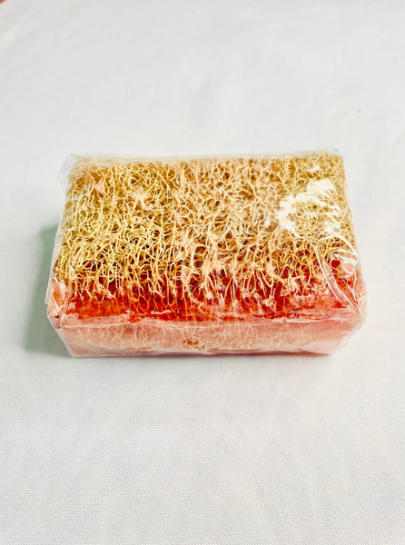 Loofah Bar Soap with Glycerin | Strawberry | 100% Handmade | 120 grams