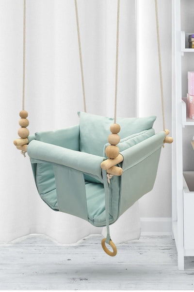 Astariaart Dream Swing | Mint Blue | 6 Months - 5 Years | Water Resistant Fabric | Spruce Body